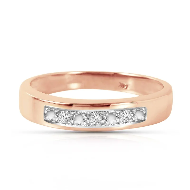 14K Solid Rose Gold Rings w/ Natural Diamonds