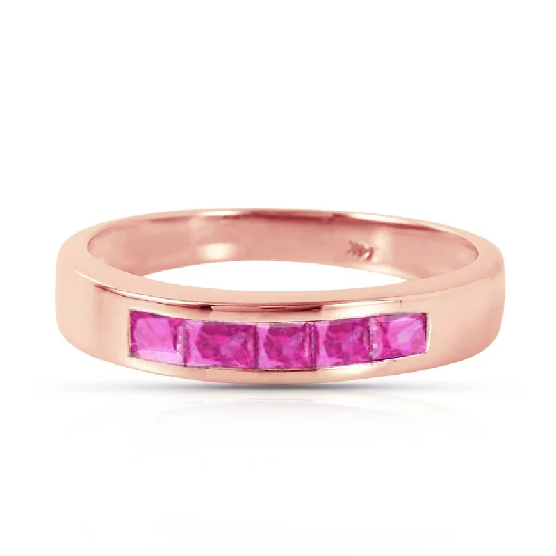 14K Solid Rose Gold Rings w/ Natural Pink Sapphires