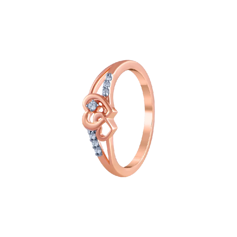 18k (750) Rose Gold And Diamond Ring For Women