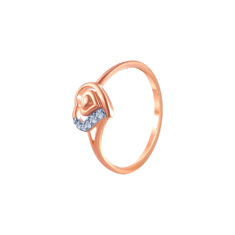 18k (750) Rose Gold And Diamond Ring For Women