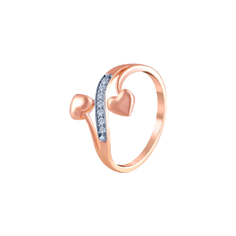 18k (750) Rose Gold And Diamond Ring For Women