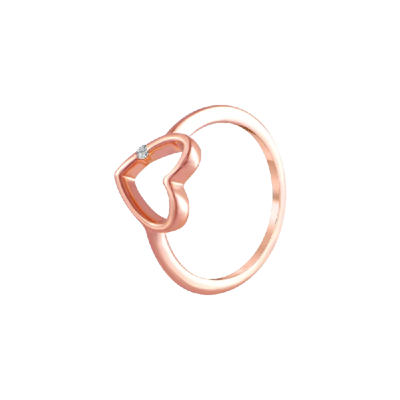 18k (750) Rose Gold And Diamond Ring For Women