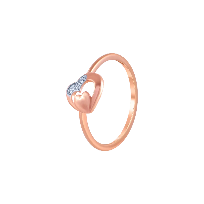 18k (750) Rose Gold And Diamond Ring For Women