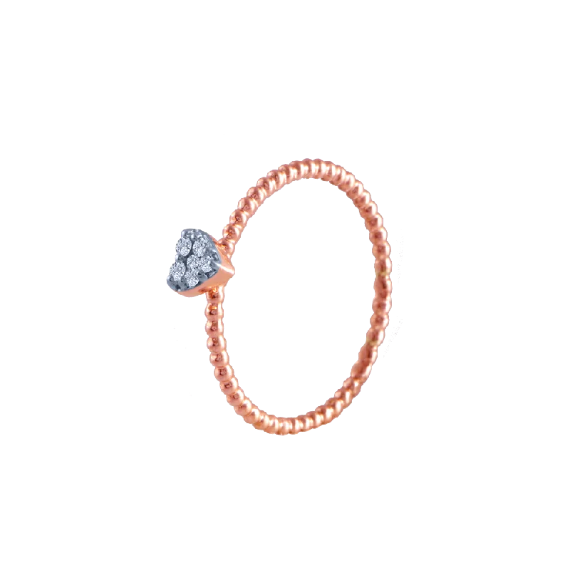 18k (750) Rose Gold And Diamond Ring For Women