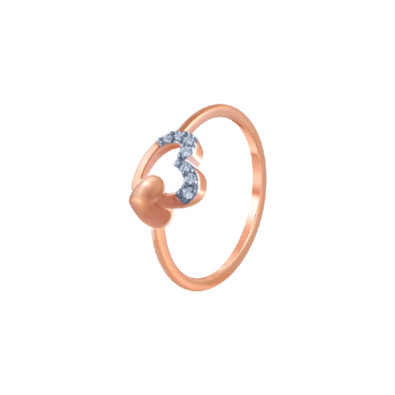 18k (750) Rose Gold And Diamond Ring For Women