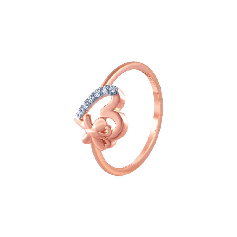 18k (750) Rose Gold And Diamond Ring For Women