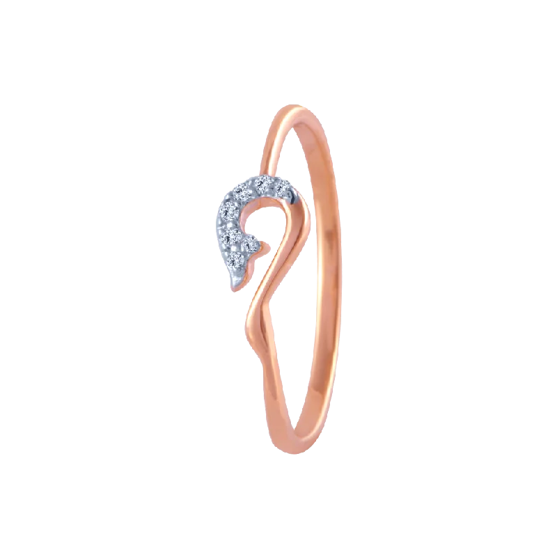 18k (750) Rose Gold And Diamond Ring For Women