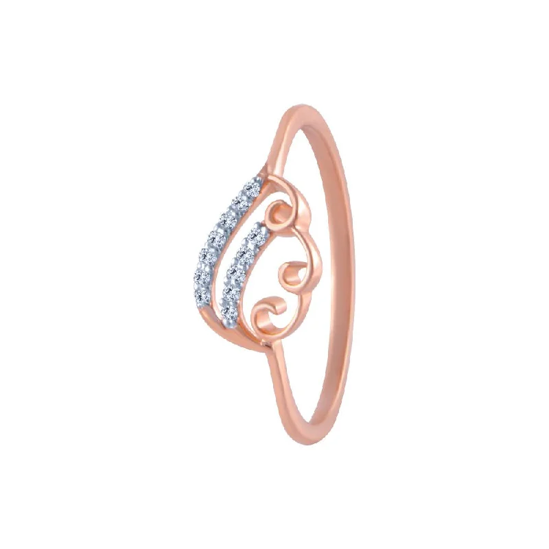 18k (750) Rose Gold And Diamond Ring For Women