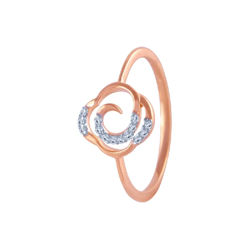 18k (750) Rose Gold And Diamond Ring For Women