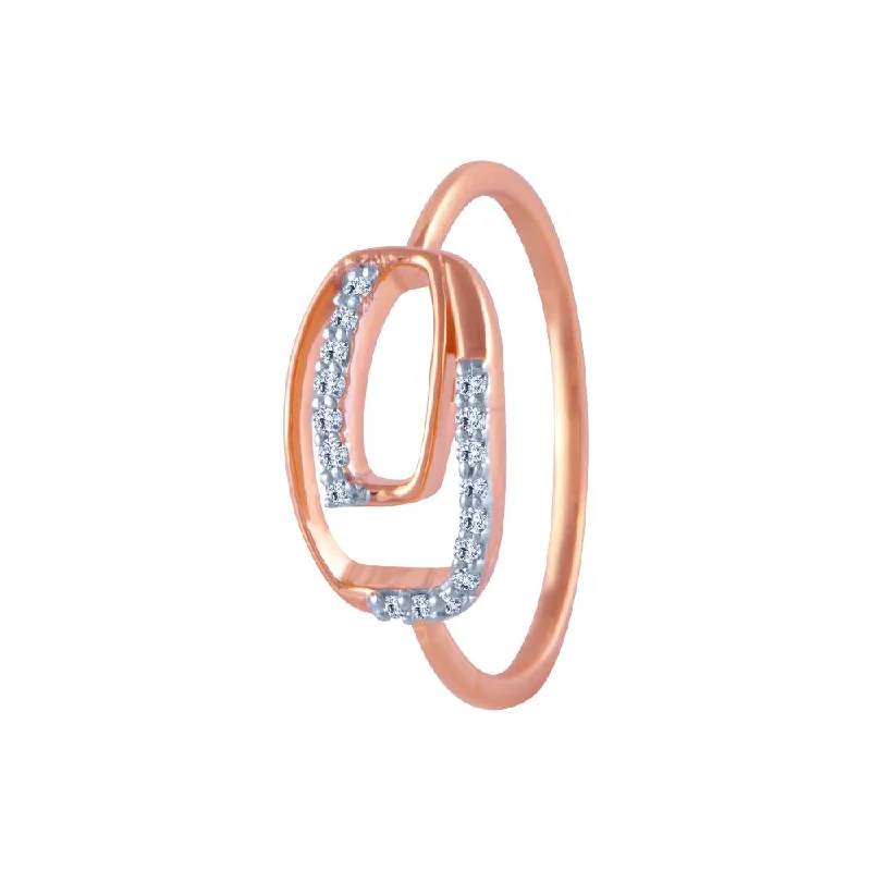 18k (750) Rose Gold And Diamond Ring For Women