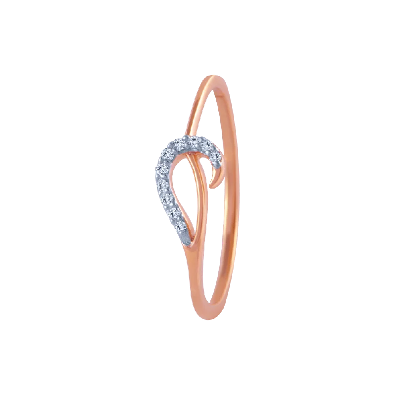 18k (750) Rose Gold And Diamond Ring For Women