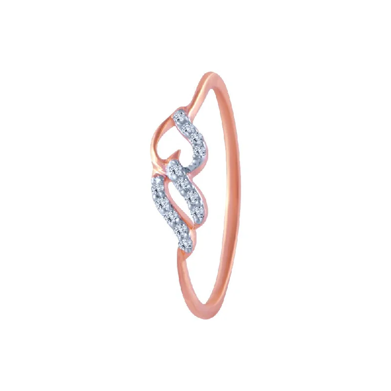 18k (750) Rose Gold And Diamond Ring For Women