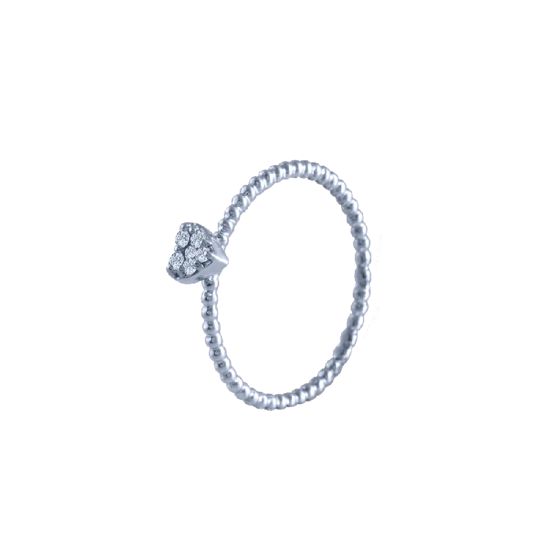 18k (750) White Gold And Diamond Ring For Women