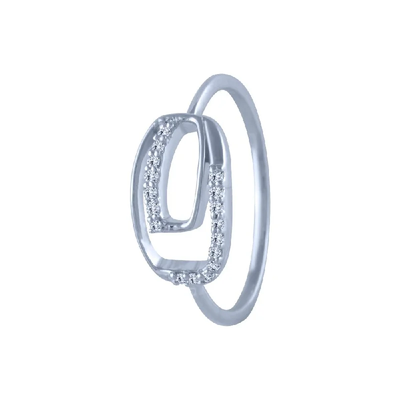 18k (750) White Gold And Diamond Ring For Women