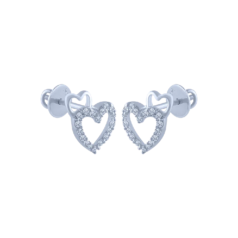 18k (750) White Gold And Diamond Stud Earrings For Women