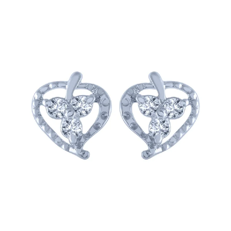 18k (750) White Gold And Diamond Stud Earrings For Women