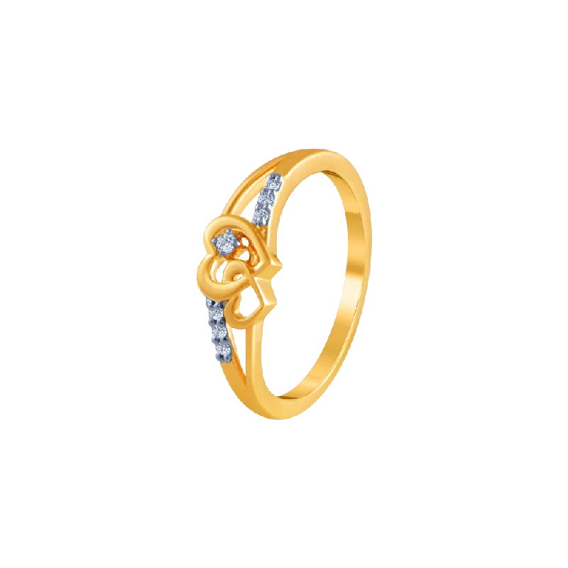 18k (750) Yellow Gold And Diamond Ring For Women