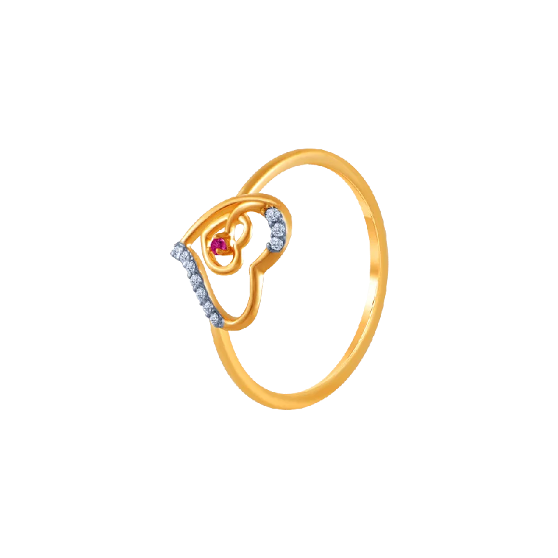 18k (750) Yellow Gold And Diamond Ring For Women