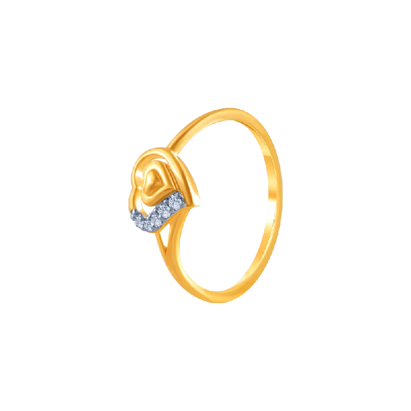 18k (750) Yellow Gold And Diamond Ring For Women