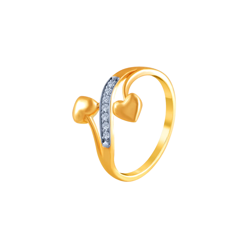 18k (750) Yellow Gold And Diamond Ring For Women