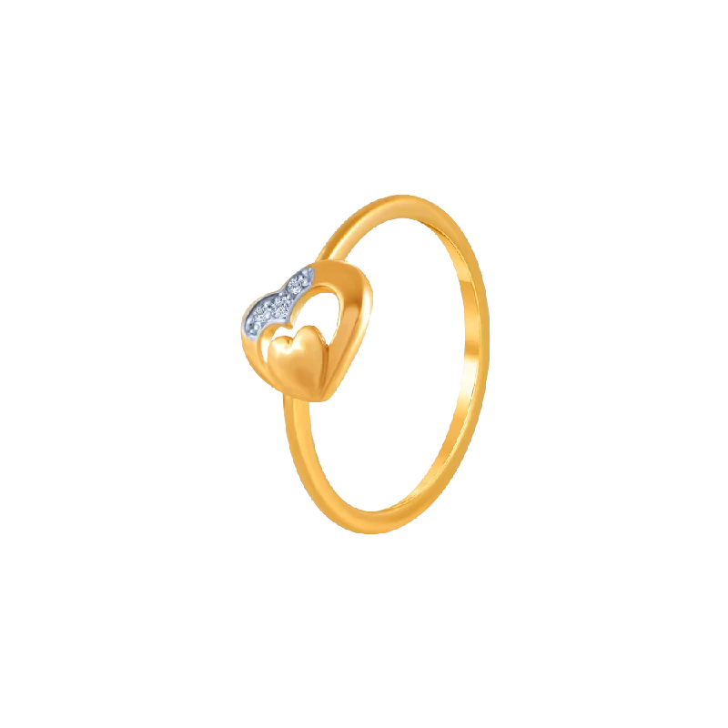 18k (750) Yellow Gold And Diamond Ring For Women