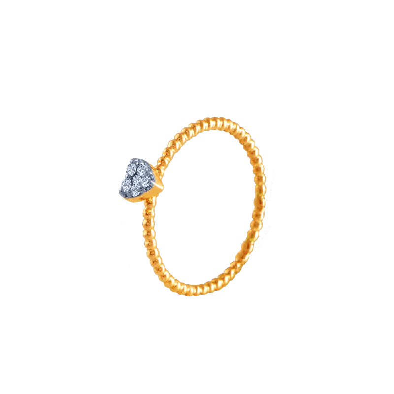 18k (750) Yellow Gold And Diamond Ring For Women