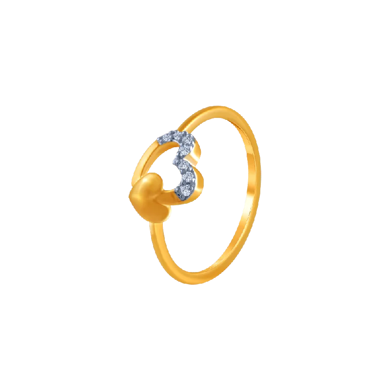 18k (750) Yellow Gold And Diamond Ring For Women