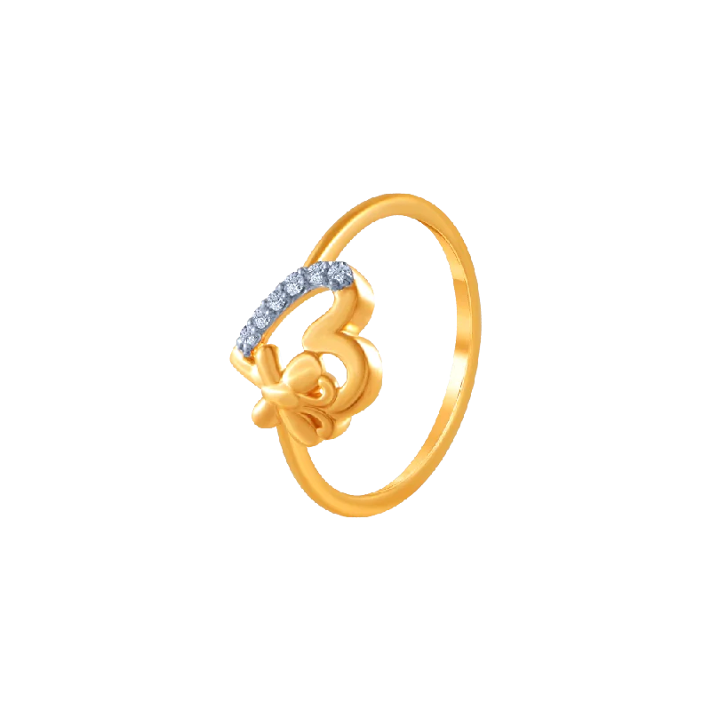 18k (750) Yellow Gold And Diamond Ring For Women