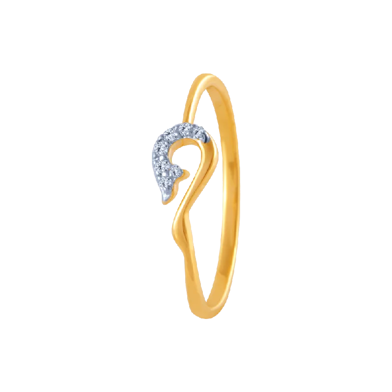 18k (750) Yellow Gold And Diamond Ring For Women