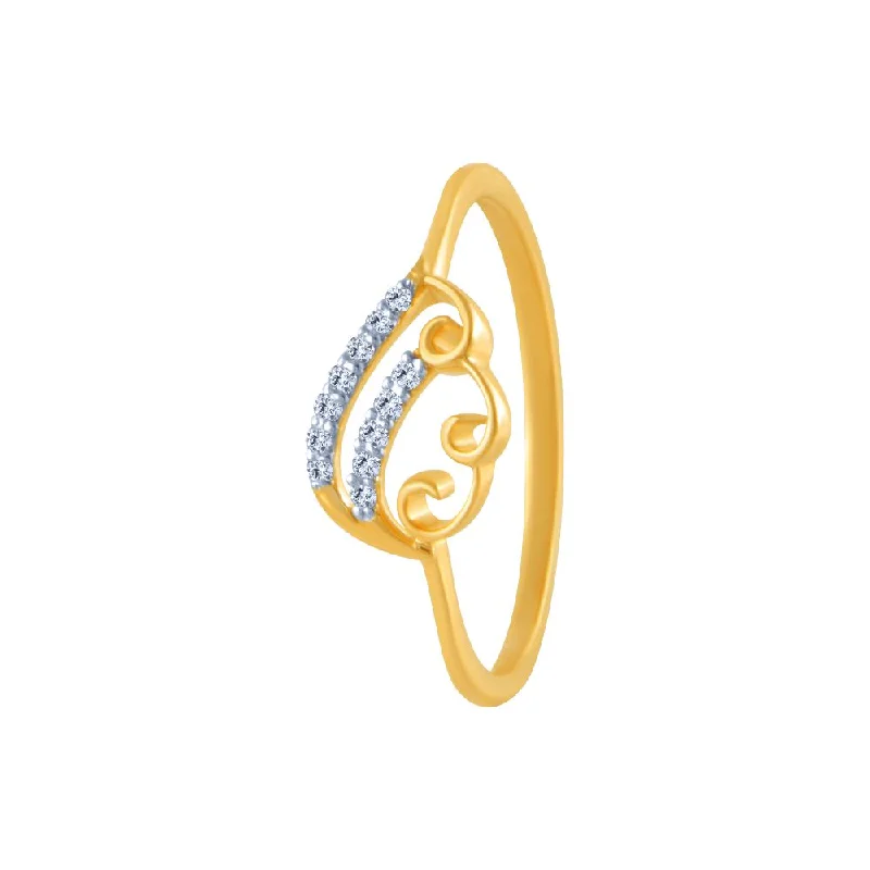 18k (750) Yellow Gold And Diamond Ring For Women