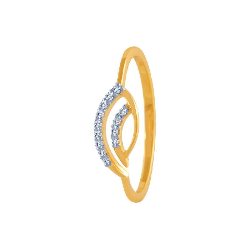 18k (750) Yellow Gold And Diamond Ring For Women