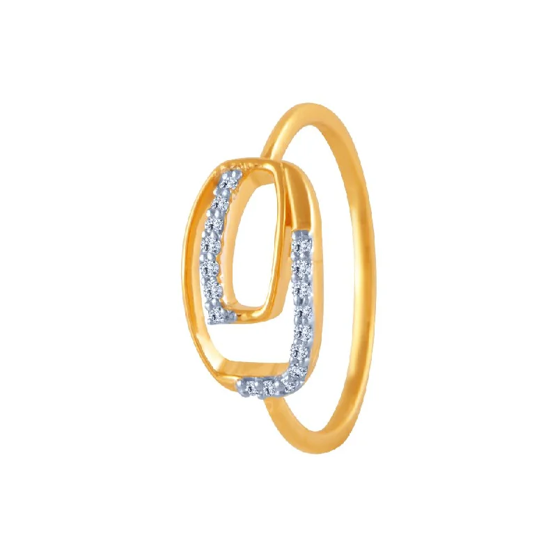 18k (750) Yellow Gold And Diamond Ring For Women