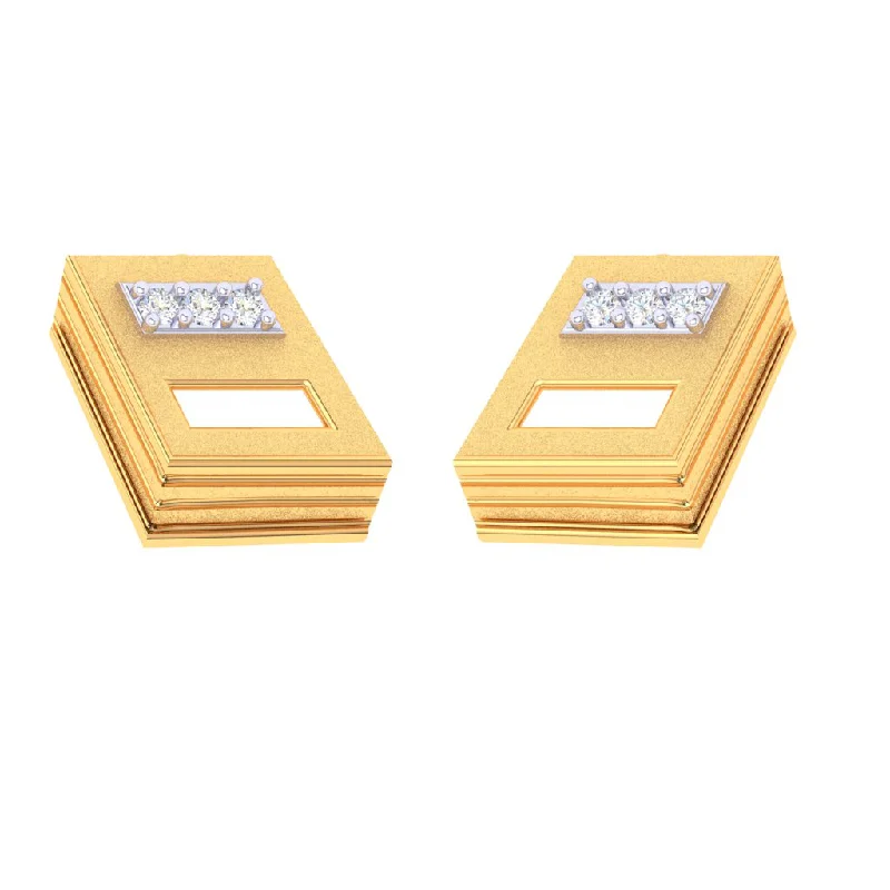 18k Book Shape Diamond Earring From Diamond Collection