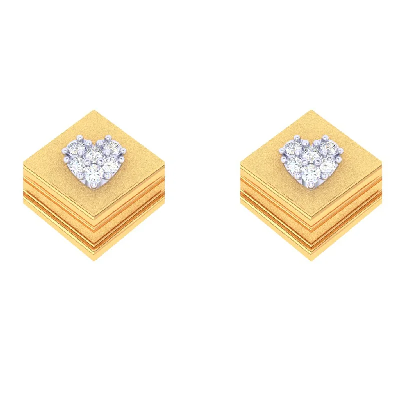 18k Book-shaped Gold & Diamond Drop Earrings From Diamond Collection