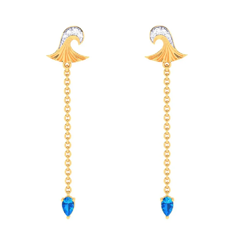 18k Enchanting Gold Diamond Earrings For Women For Monsoon