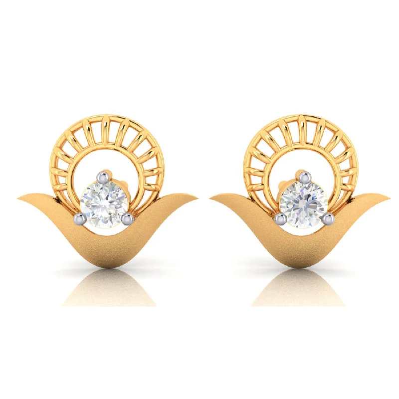 18k Gold And Diamond Mini Ear Tops