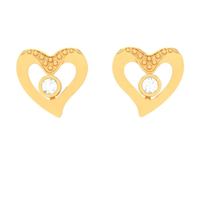 18k Heart Shaped Diamond Earrings From The Diamond Collection