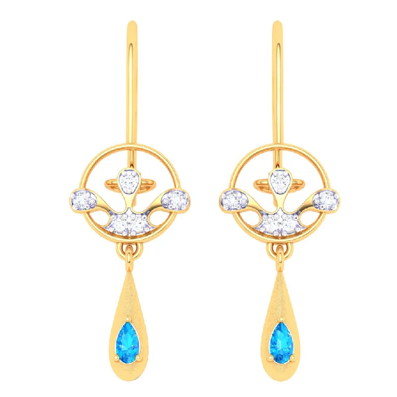 18k Monsoon Attraction Gold Diamond Earrings For Women