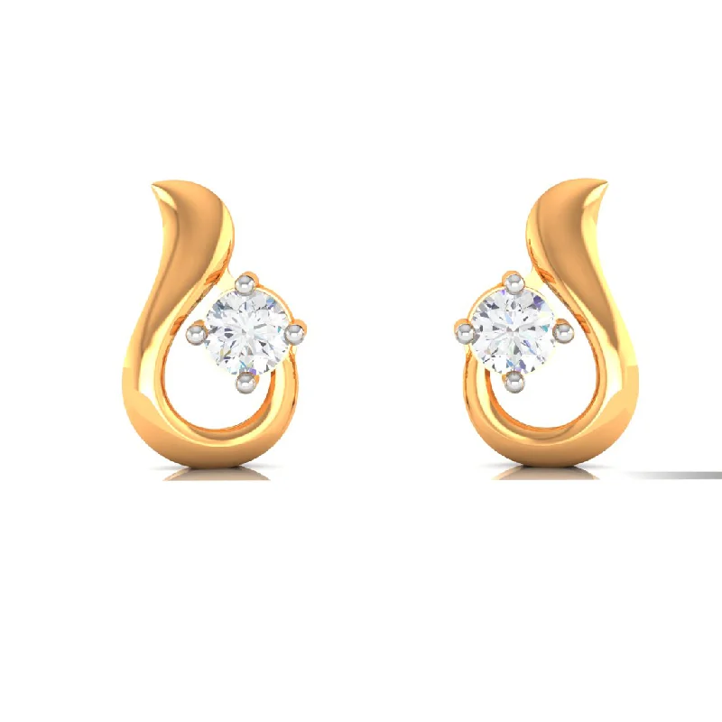 18k Unique Designed Diamond Gold Earrings