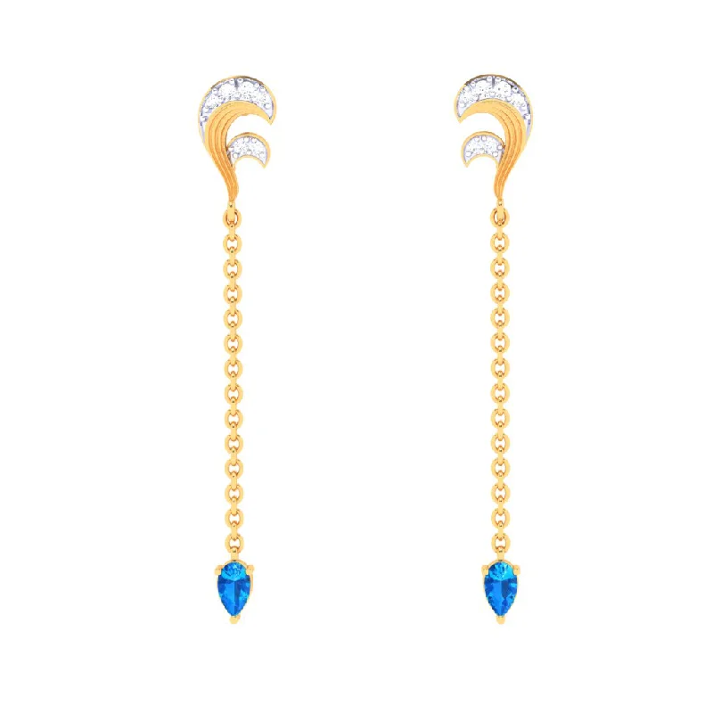 18k Unique Monsoon Essential Gold Diamond Earrings For Women