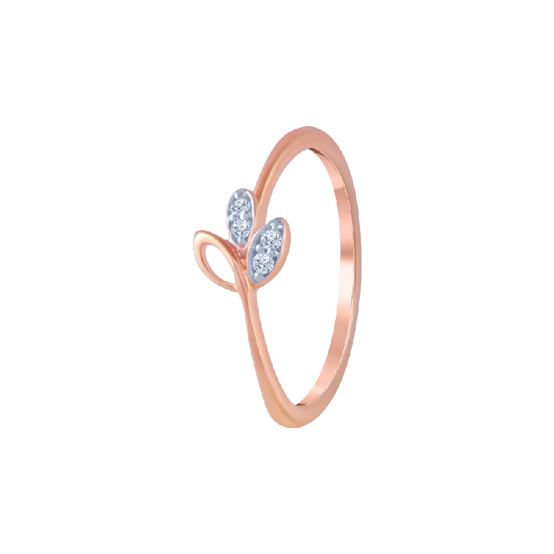 18KT (750) Rose Gold And Diamond Ring For Women