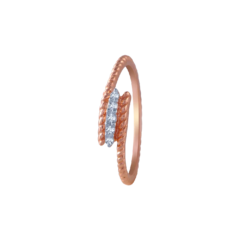 18KT (750) Rose Gold And Diamond Ring For Women