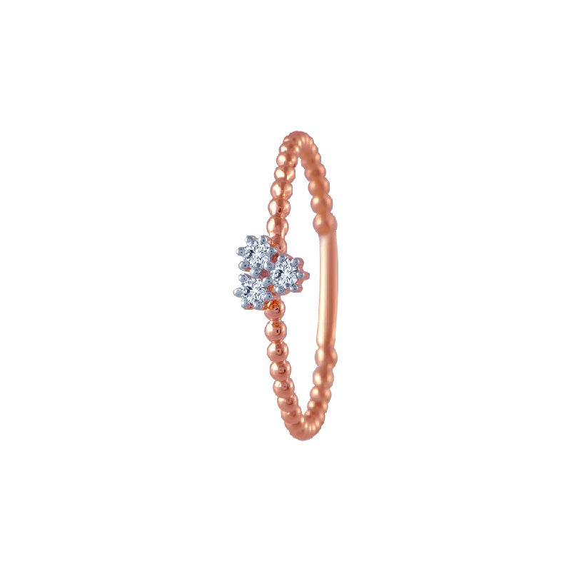 18KT (750) Rose Gold And Diamond Ring For Women