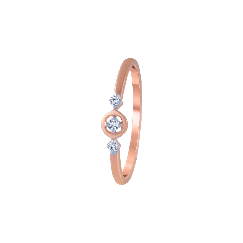 18KT (750) Rose Gold And Diamond Ring For Women