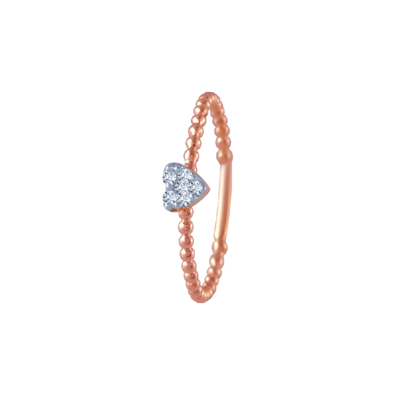 18KT (750) Rose Gold And Diamond Ring For Women