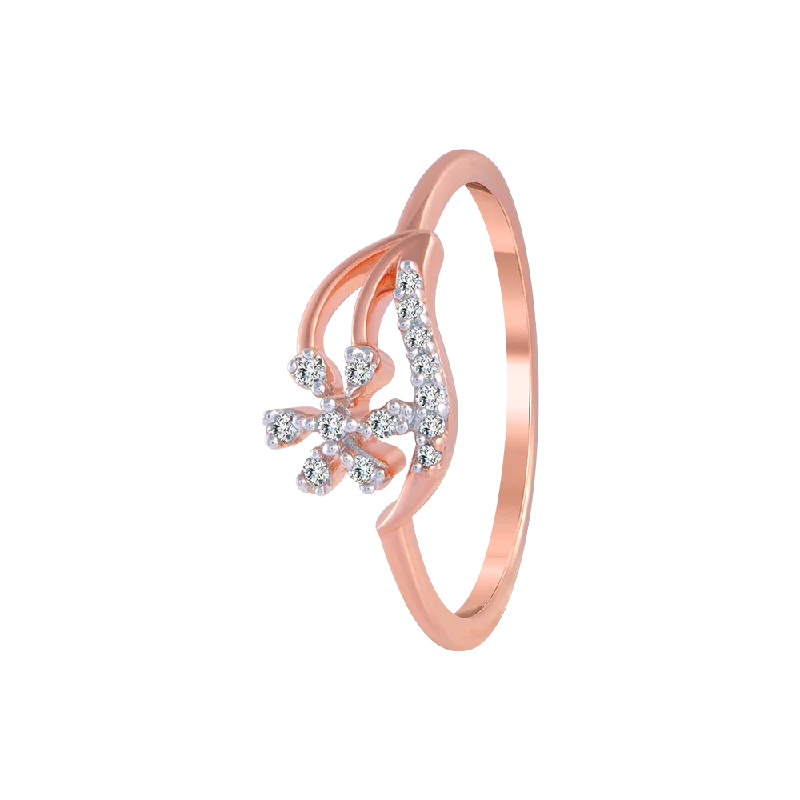 18KT (750) Rose Gold And Diamond Ring For Women