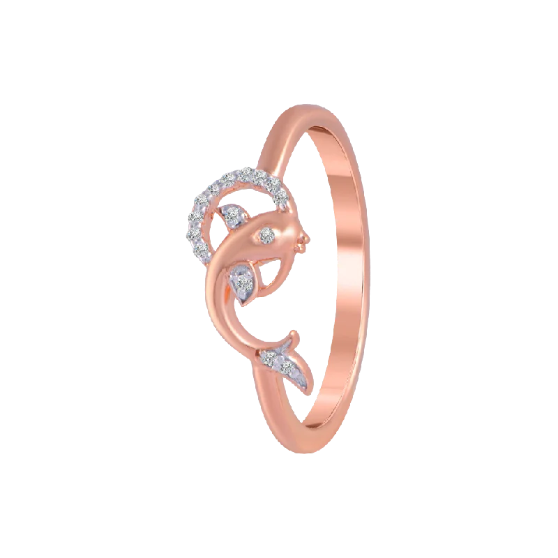 18KT (750) Rose Gold And Diamond Ring For Women