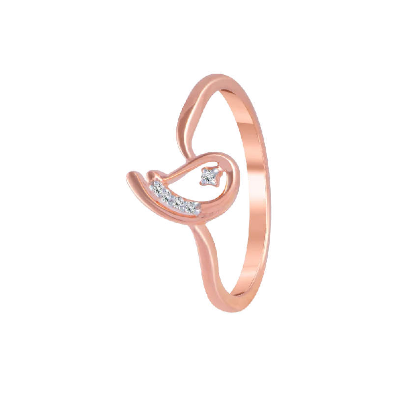 18KT (750) Rose Gold And Diamond Ring For Women