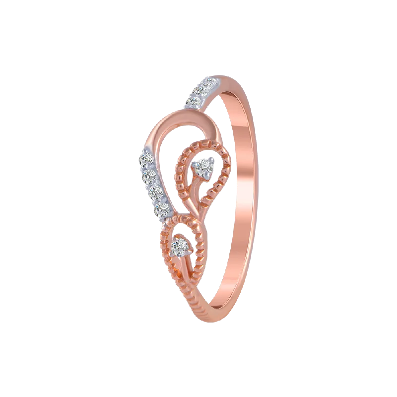 18KT (750) Rose Gold And Diamond Ring For Women