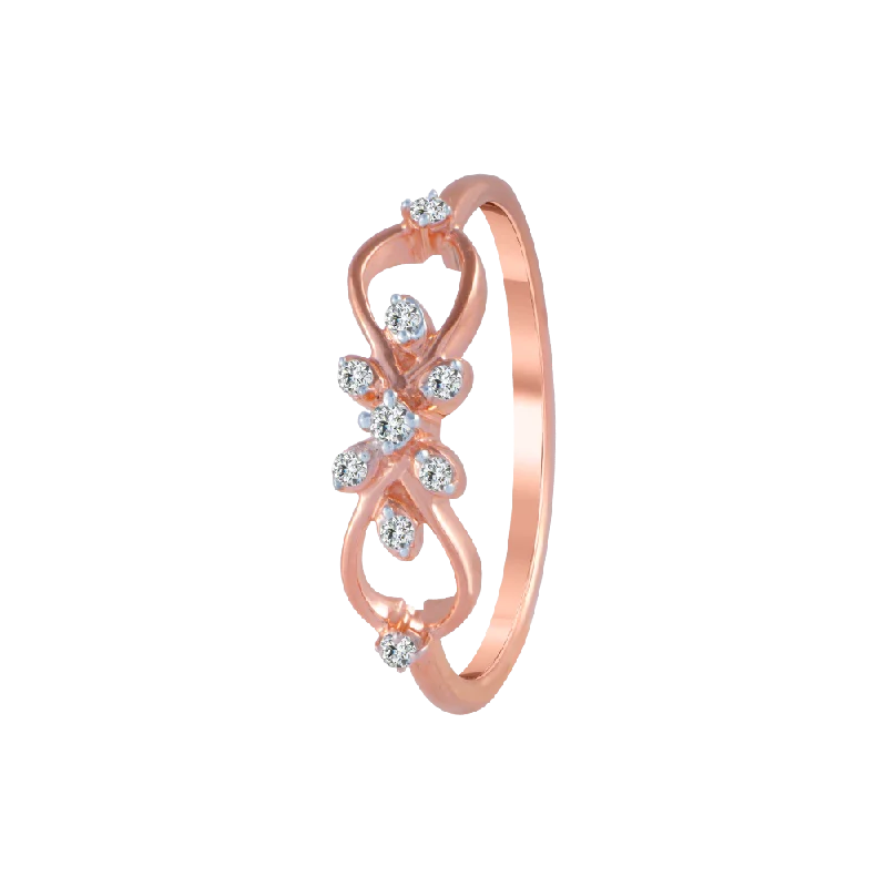 18KT (750) Rose Gold And Diamond Ring For Women